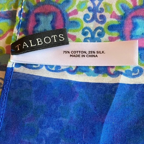 Talbots Multicolor Patterned Scarf - Picture 3 of 5